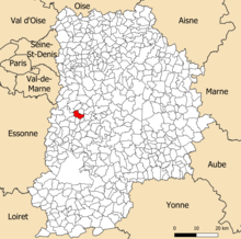 Localisation de Soignolles-en-Brie dans le département de Seine-et-Marne.