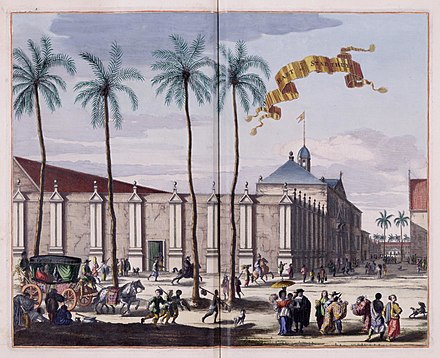 The city hall of Batavia, during the Dutch East Indies period.