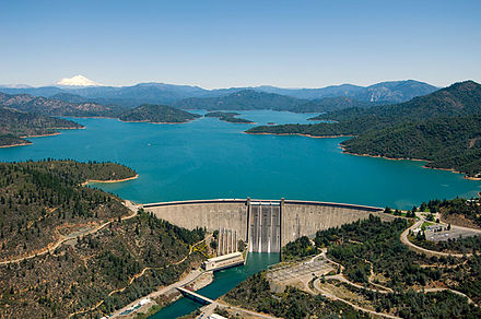 Lake Shasta, in the Shasta Cascade region, is California's largest reservoir.