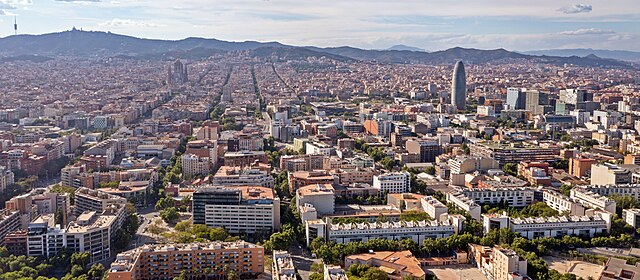 Image: Aerial view of Barcelona, Spain (51227309370) (cropped)