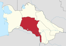 アハル州の位置の位置図