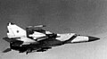 Air-to-air right side view of a Soviet MiG-25 Foxbat interceptor aircraft.jpg