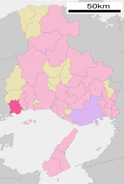 Akōs läge i Hyōgo prefektur