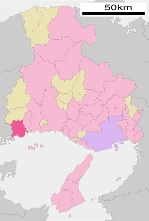 Lage Akōs in der Präfektur