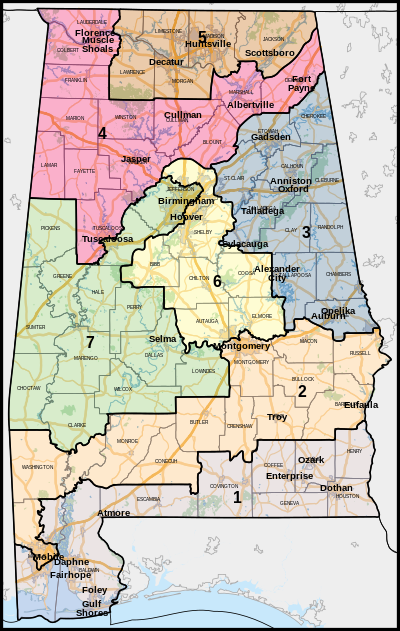 Alabama Congressional Districts, 119th Congress.svg