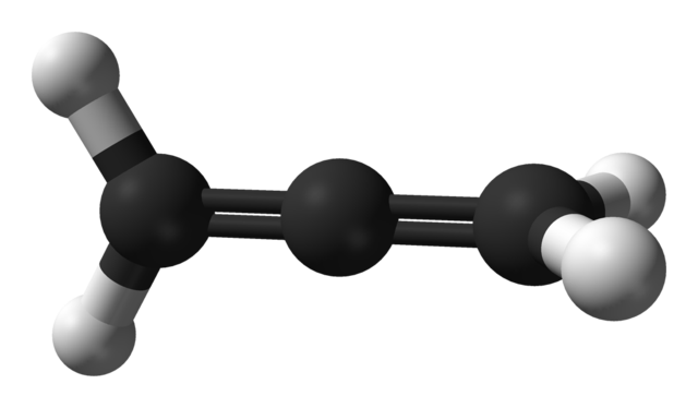 Ball and stick model of propadiene