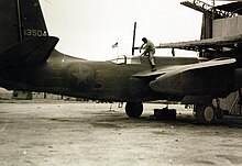 In Iran, an American mechanic completes maintenance on an A-20 before delivery to Soviet Union, 1943