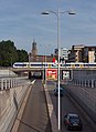 Amersfoort, Blick auf den Kircheturm (de Onze Lieve Vrouwetoren) vom Nieuwe Plein