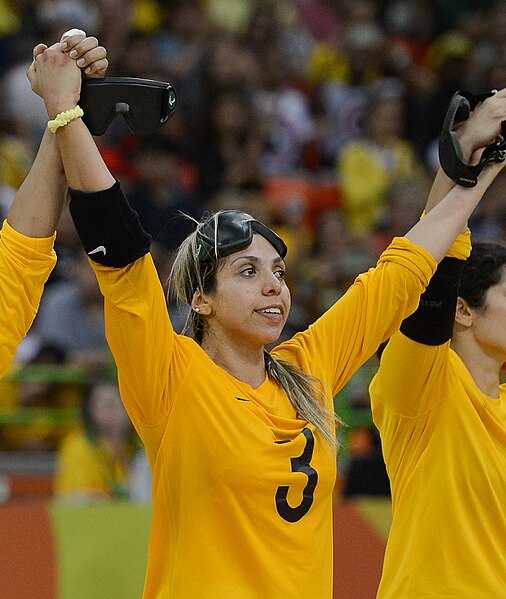 File:Ana Carolina Custodio Brazil almost Bronze medal winners at Goalball Rio 2016 (cropped).jpg