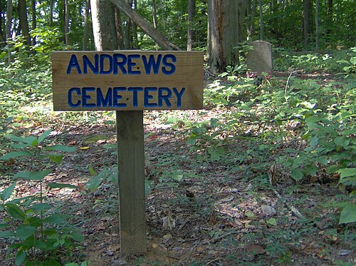 Andrews Cemetery atop Andrews Ridge, in the west section of the park Andrews-cemetery-norris-tn1.jpg