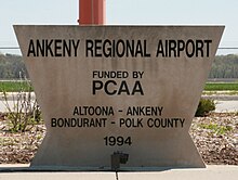 Ankeny Iowa 20090503 Airport Sign.JPG