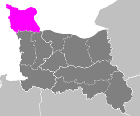Arrondissement Cherbourg na mapě regionu Dolní Normandie