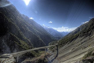 Upper course with Otira Viaduct