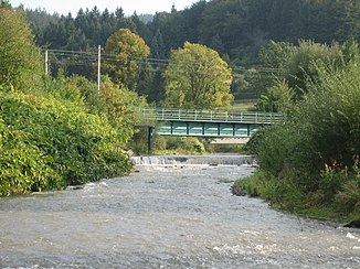 Die Bystřička an der Mündung