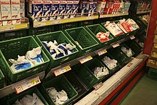 Neilson Dairy milk bags and cartons, Ontario, Canada Bagged Milk in Store (3293358107).jpg