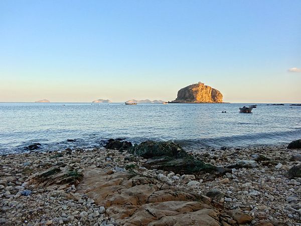 Bàngchuí Island in Dalian, Liaoning, China, is a typical rock islet