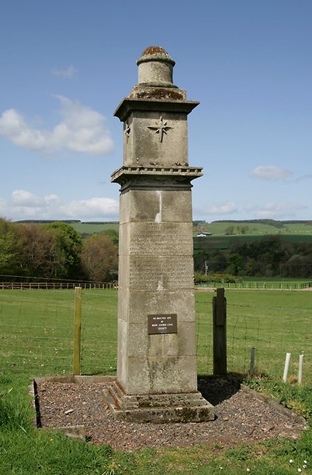 Monument to Antoine d'Arcy, close to the site of his murder near Preston, Scottish Borders