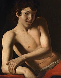 Battistello Caracciolo, Study of a young man half-length; St. John the Baptist or Bacchus