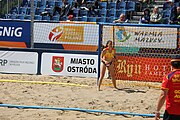 Deutsch: Beachhandball Europameisterschaften 2019 (Beach handball Euro); Tag 2: 3. Juli 2019 – Frauen, Vorrunde Gruppe C, Spanien-Griechenland 2:1 (12:20, 18:16; 8:2) English: Beach handball Euro; Day 2: 3 July 2019 – Women Preliminary Round Group C – Spain-Greece 2:1 (12:20, 18:16; 8:2)