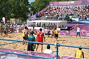 Deutsch: Beachhandball bei den Olympischen Jugendspielen 2018; Tag 3, 9. Oktober 2018; Jungs, Vorrunde, Gruppe A - Ungarn-Thailand 2:1 English: Beach handball at the 2018 Summer Youth Olympics at 9 October 2018 – Girls Preliminary Round Group A‎ – Hungary-Thailand 2:1