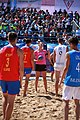 Deutsch: Beachhandball bei den Olympischen Jugendspielen 2018 in Buenos Aires; Tag 7, 13. Oktober 2018; Jungen, Halbfinale – Spanien-Kroatien 2:1 English: Beach handball at the 2018 Summer Youth Olympics in Buenos Aires at 13 October 2018 – Boys Semifinal – Spain-Croatia 2:1 Español: Handball de playa en los Juegos Olimpicos de la Juventud Buenos Aires 2018 en 13 de octubre de 2018 – Semifinales de chicos - España-Croacia 2:1