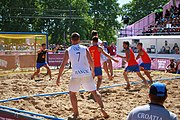 Deutsch: Beachhandball bei den Olympischen Jugendspielen 2018 in Buenos Aires; Tag 7, 13. Oktober 2018; Jungen, Halbfinale – Spanien-Kroatien 2:1 English: Beach handball at the 2018 Summer Youth Olympics in Buenos Aires at 13 October 2018 – Boys Semifinal – Spain-Croatia 2:1 Español: Handball de playa en los Juegos Olimpicos de la Juventud Buenos Aires 2018 en 13 de octubre de 2018 – Semifinales de chicos - España-Croacia 2:1