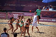 Deutsch: Beachhandball bei den Olympischen Jugendspielen 2018; Tag 4, 10. Oktober 2018; Mädchen, Vorrunde, Gruppe A - Ungarn-Chinese Taipei (Taiwan) 2:0 English: Beach handball at the 2018 Summer Youth Olympics at 10 October 2018 – Girls Preliminary Round Group A‎ – Hungary-Chinese Taipei 2:0