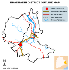 Bhadradri District basic outline map