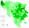 Удео Муслимана у Босни и Херцеговини по општинама 1971. године