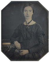 Emily Dickinson's poem "If you were coming in the fall" makes a reference to Van Diemen's land. Black-white photograph of Emily Dickinson2.png