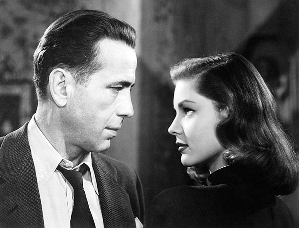 Philip Marlowe (Bogart) and Vivian Rutledge (Bacall) eye to eye