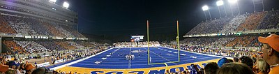 Panoramic view from the south end zone in September 2010;
a then-record attendance of 34,137 vs Oregon State, televised on ABC Bronco Stadium September 25 2010.JPG