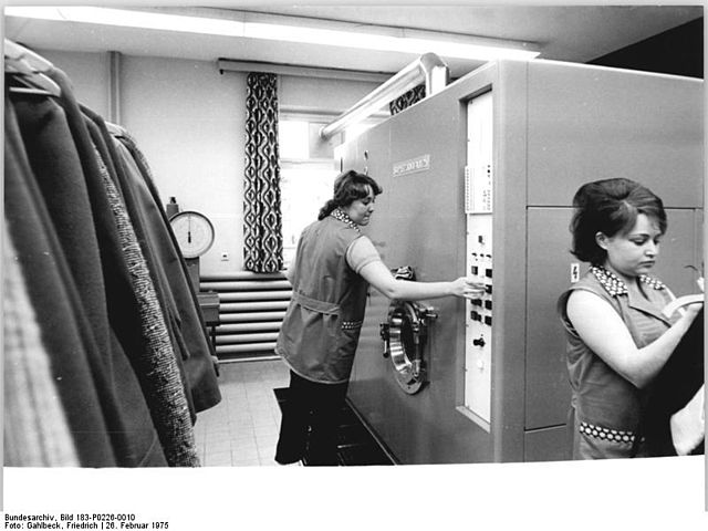 A dry-cleaner in East Germany, 1975