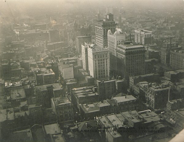 The Financial District from the air, 1920.