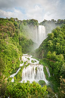 A video postcard introduced Rosa Linn's performance in the first semi-final and final of the Eurovision Song Contest 2022. The postcard was filmed at the Marmore Falls in Terni, Umbria and featured virtual projections of Rosa Linn across the location. Cascata Marmore.jpg