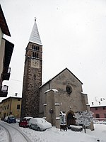 Eglise de San Pietro, Cembra, 01.jpg couvert de neige