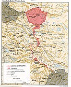 Disputed areas in the western sector of the Sino-Indian border including Aksai Chin, 1988 CIA map.