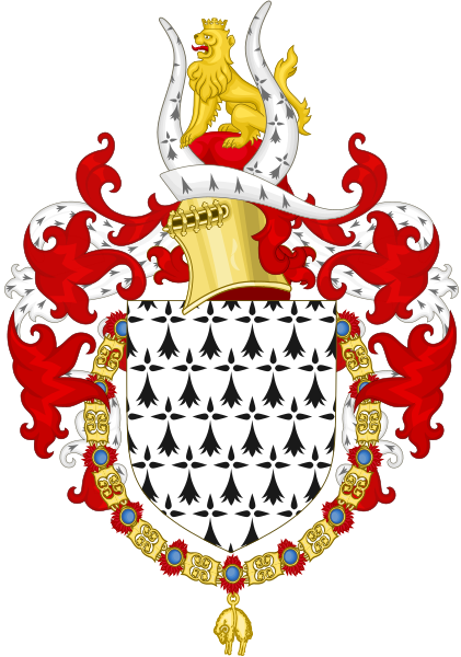 File:Coat of Arms of John V of Bretagne (Order of the Golden Fleece).svg