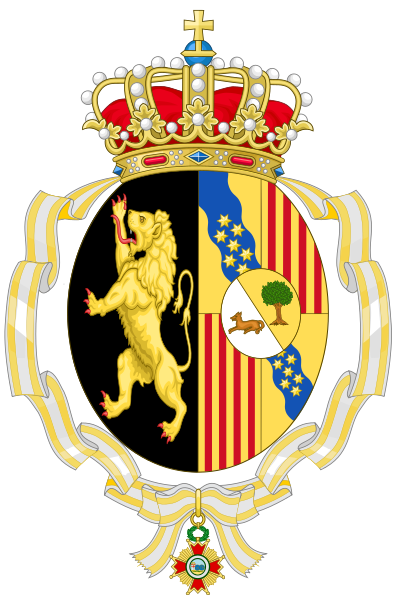 File:Coat of Arms of Queen Fabiola of Belgium (Order of Isabella the Catholic).svg