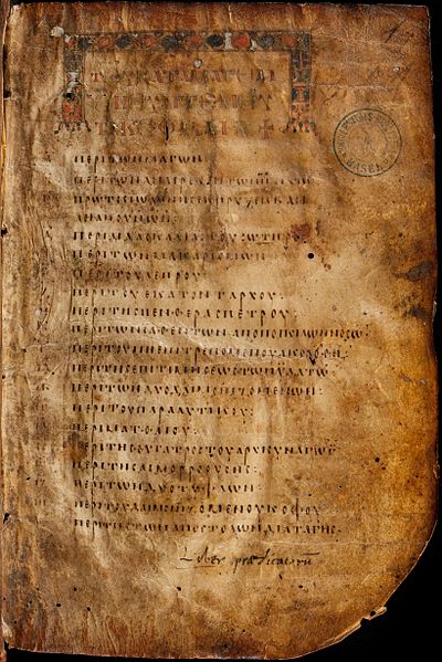 Table of contents to the Gospel of Matthew