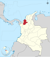 Locator map of Córdoba Department in Colombia.