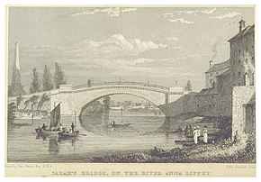 "Sarah's Bridge on the River Anna Liffey" (1831) Sarah's Bridge is today called Island Bridge. The then-new Wellington Monument is seen on the left DUBLIN(1837) p131 SARAH'S BRIDGE, ON THE RIVER ANNA LIFFEY.jpg