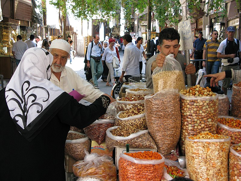 File:Damascus, Syria, Street market.jpg