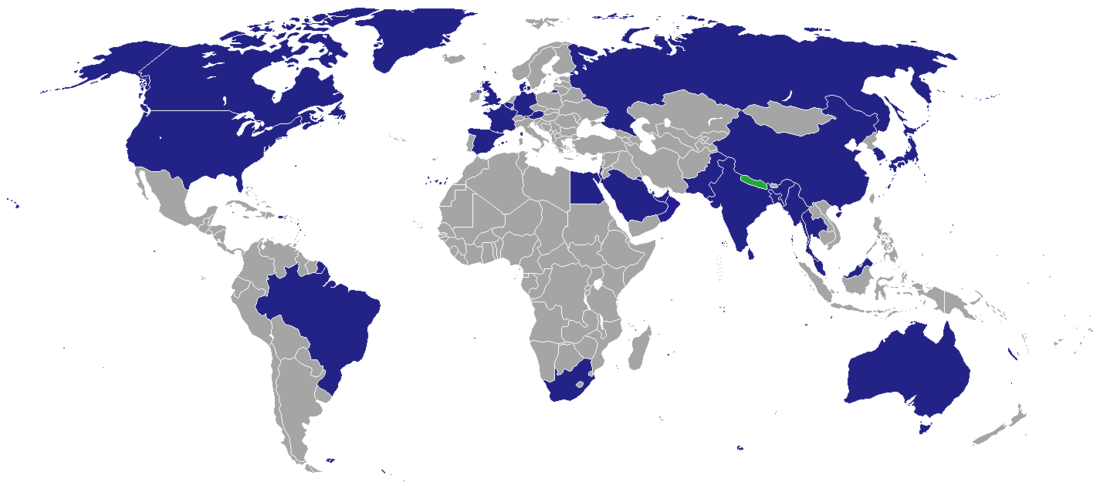 Missões diplomáticas do Nepal