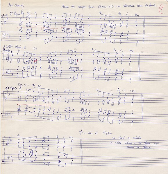 File:Dori CHAUVIN (1899-1979) - Messe des anges - 1ère page - 1963.jpg