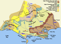 Mapa geológico de Dorset.