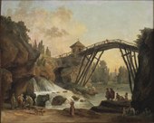 Navrhovatel kreslící dřevěný most v parku Méréville (Hubert Robert) - Národní muzeum - 19850.tif