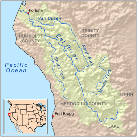 Map of the Eel River drainage basin