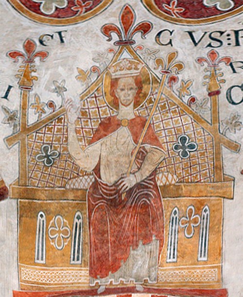 Church fresco in St Bendt's Church, Ringsted.