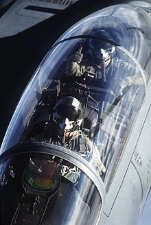 F-15E cockpit view from tanker; pilot and WSO visible F-15E cockpit view from tanker.jpg